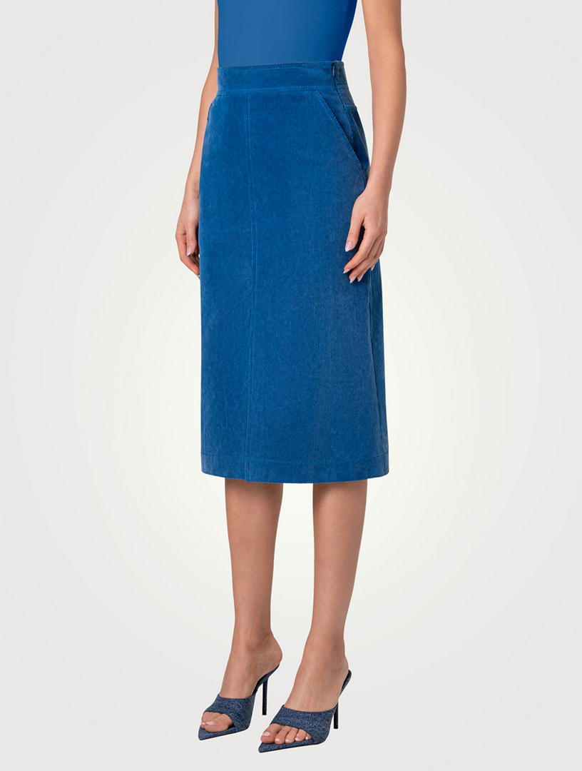 Stretch Corduroy A-Line Skirt