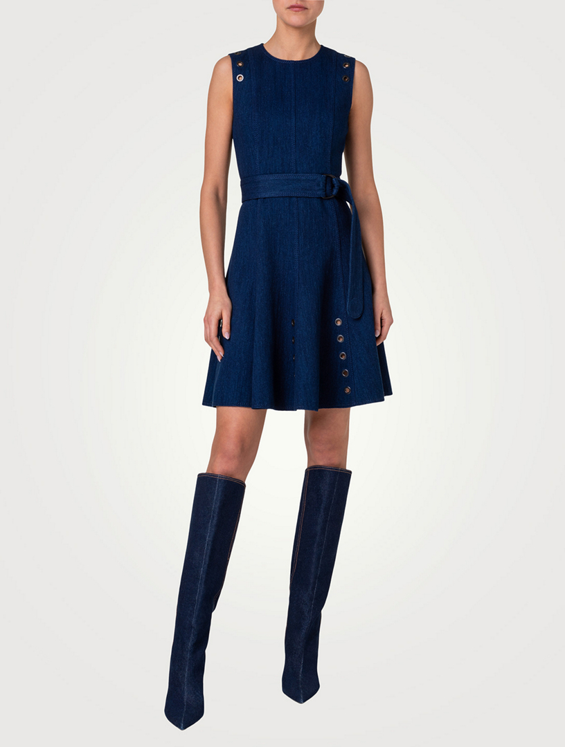 Eyelet Denim Mini Dress