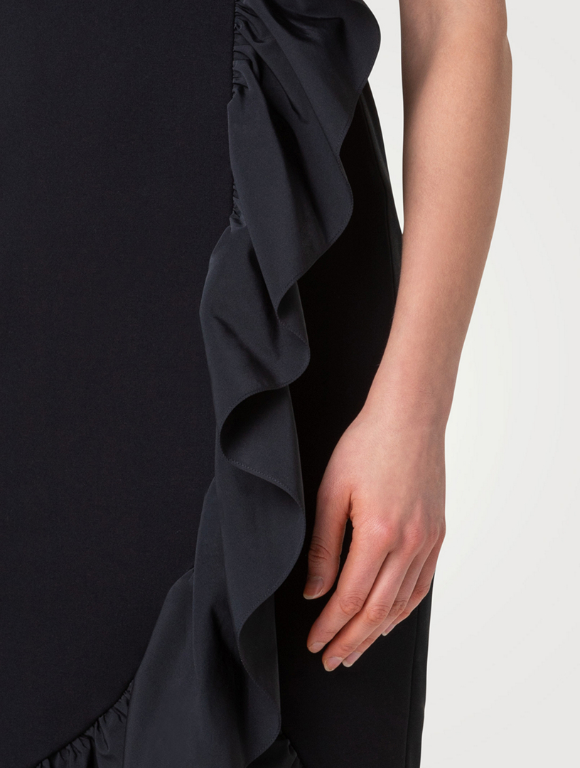 Ruffled Jersey Midi Dress