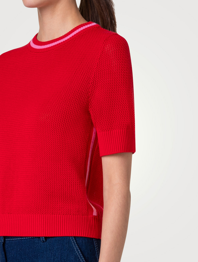 Short-Sleeve Wool Sweater