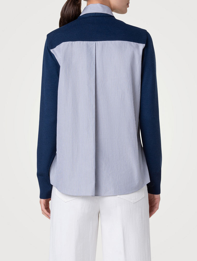 Faux Layered Wool Cardigan