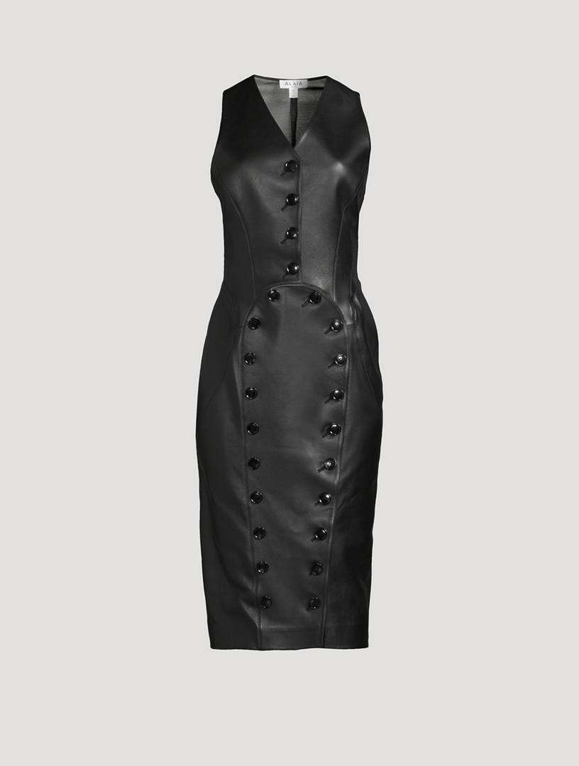 【ALAIA直営店】ROBE A FINES BRETELLES EN CUIR Robe en cuir en noir – Alaia | Mytheresa