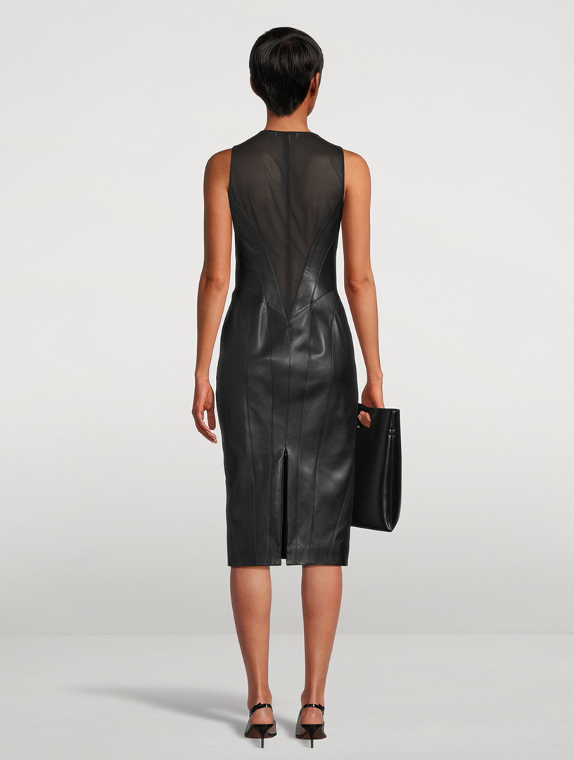 【ALAIA直営店】ROBE A FINES BRETELLES EN CUIR Robe en cuir en noir – Alaia | Mytheresa