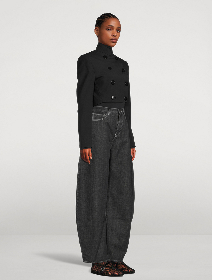 ALAÏA Women's Black Tailored Bootcut Wool Pant