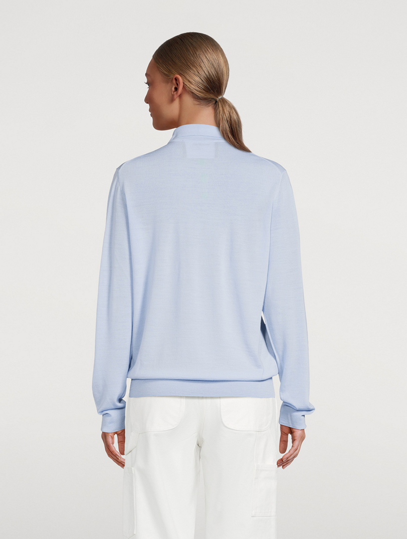 Ultrafine Merino Wool Polo Sweater