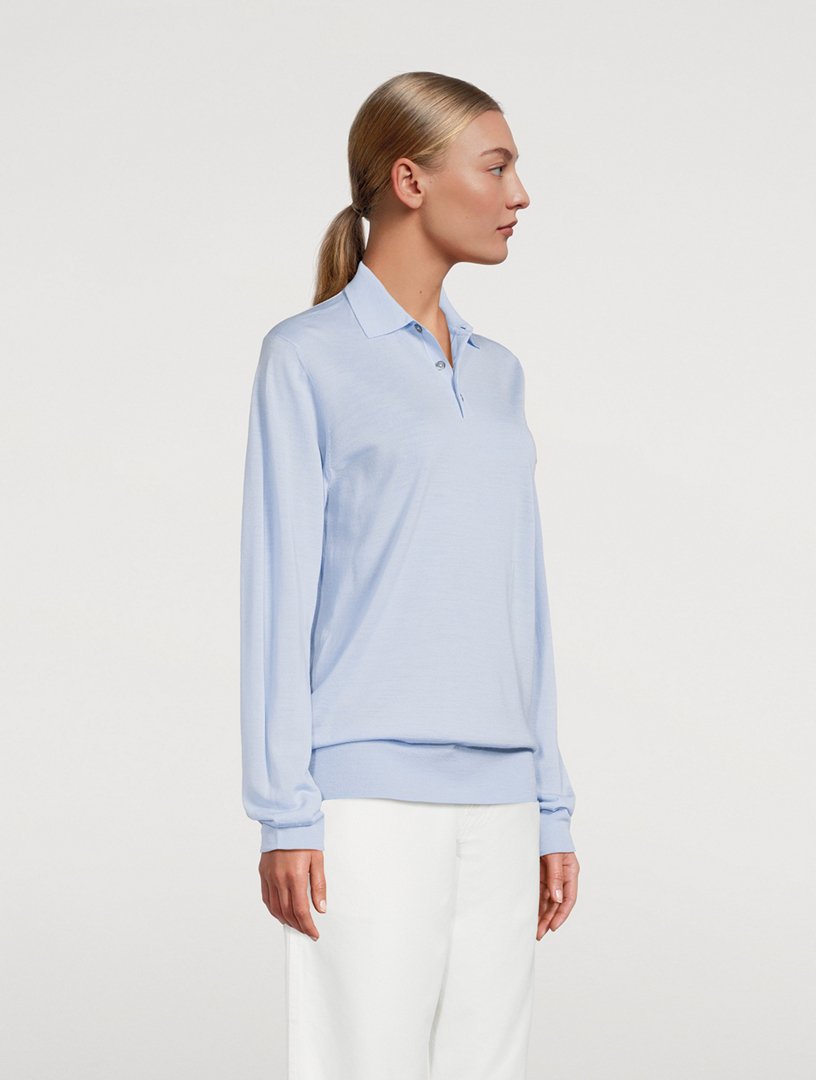 Ultrafine Merino Wool Polo Sweater