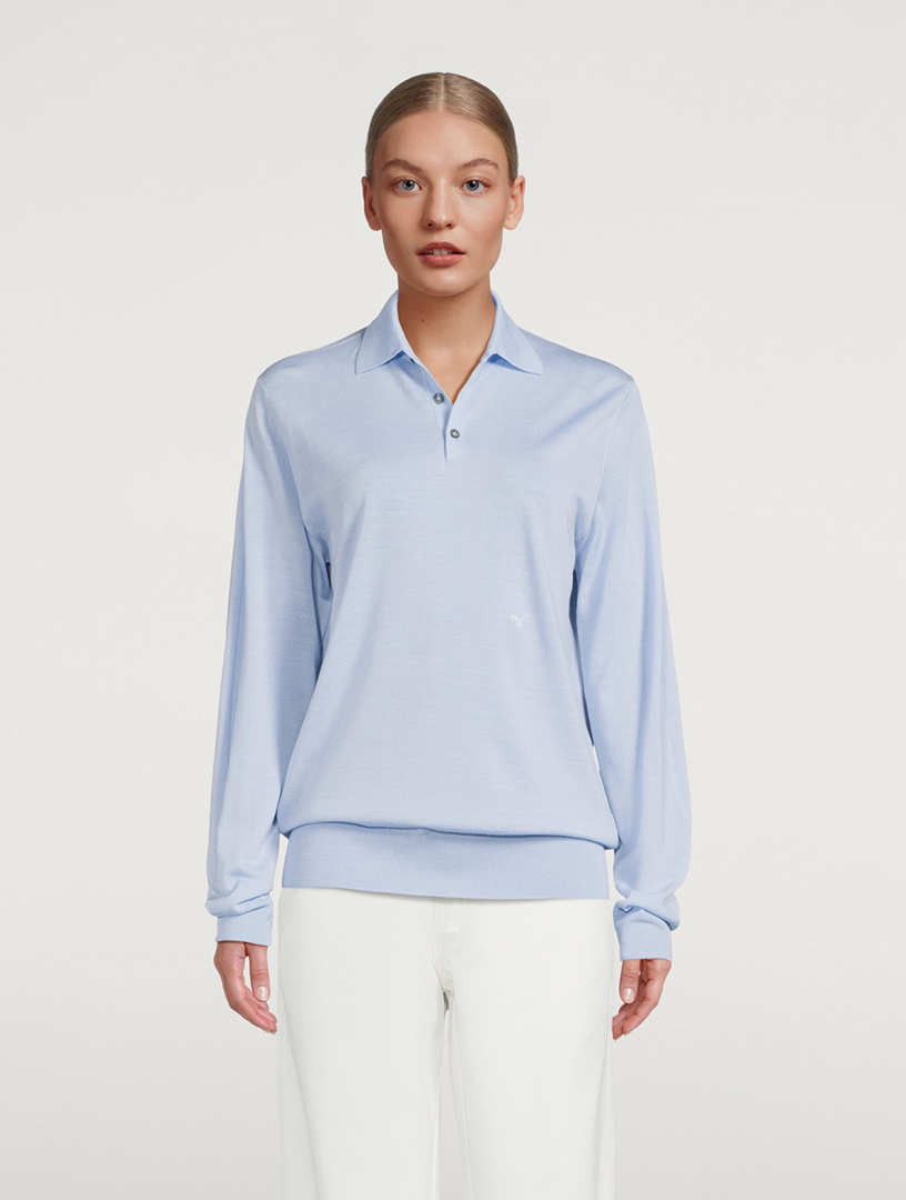 Ultrafine Merino Wool Polo Sweater