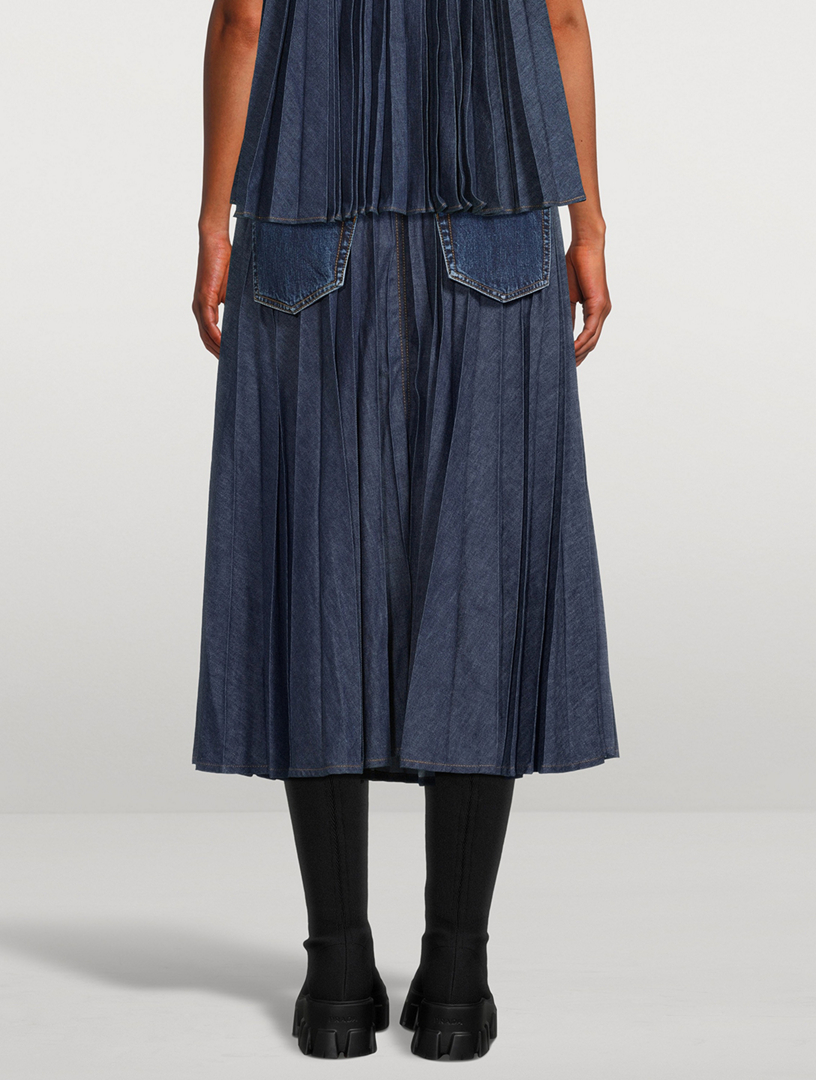 Denim Cami With Pleated Back