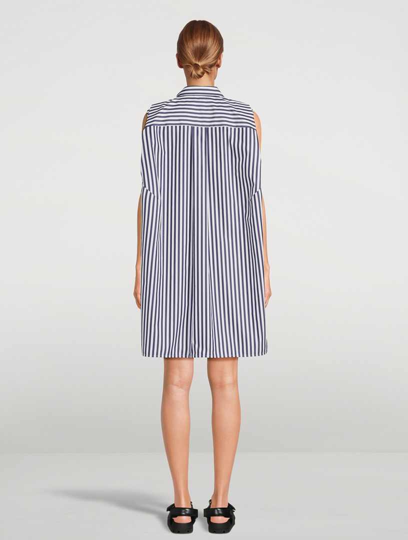 Sacai x Thomas Mason Shirt Dress In Stripe Print