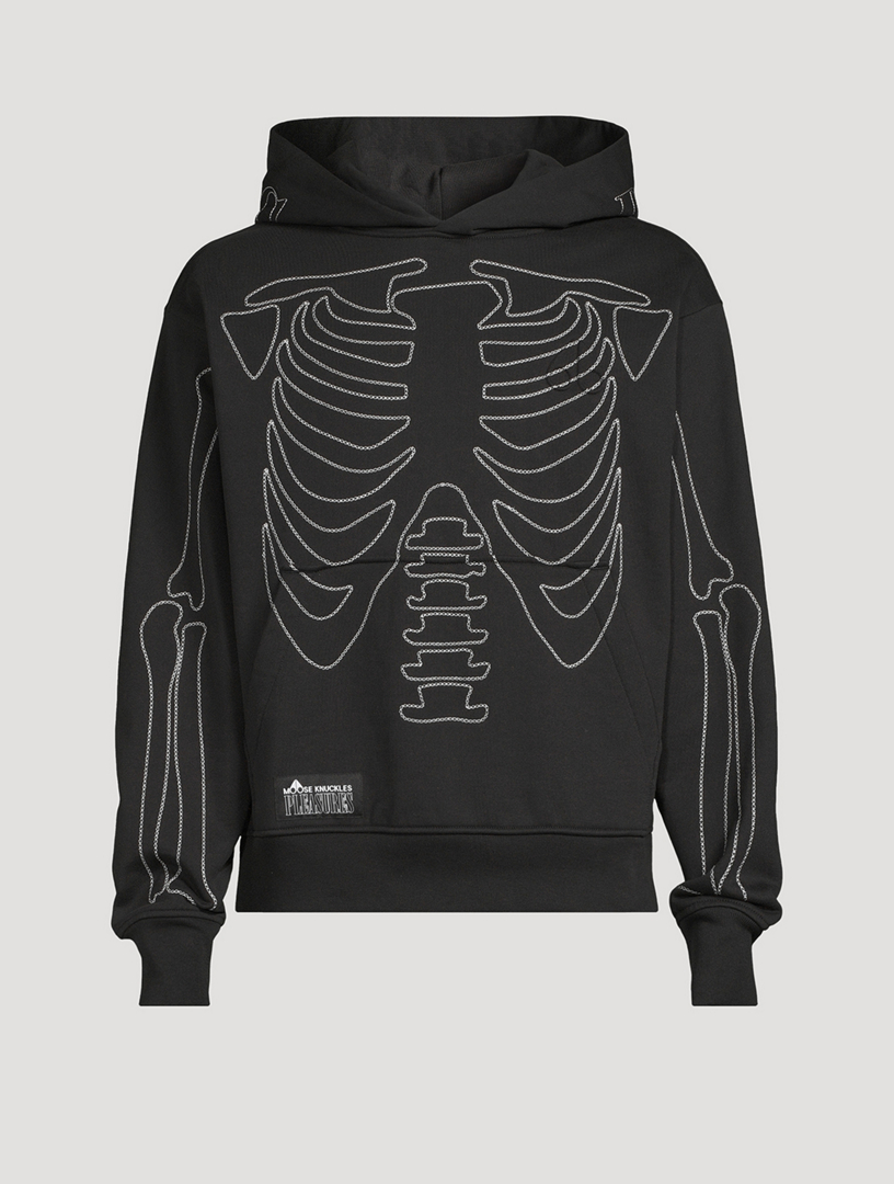 Pleasures X Moose Knuckles Skeleton French Terry Cotton Hoodie