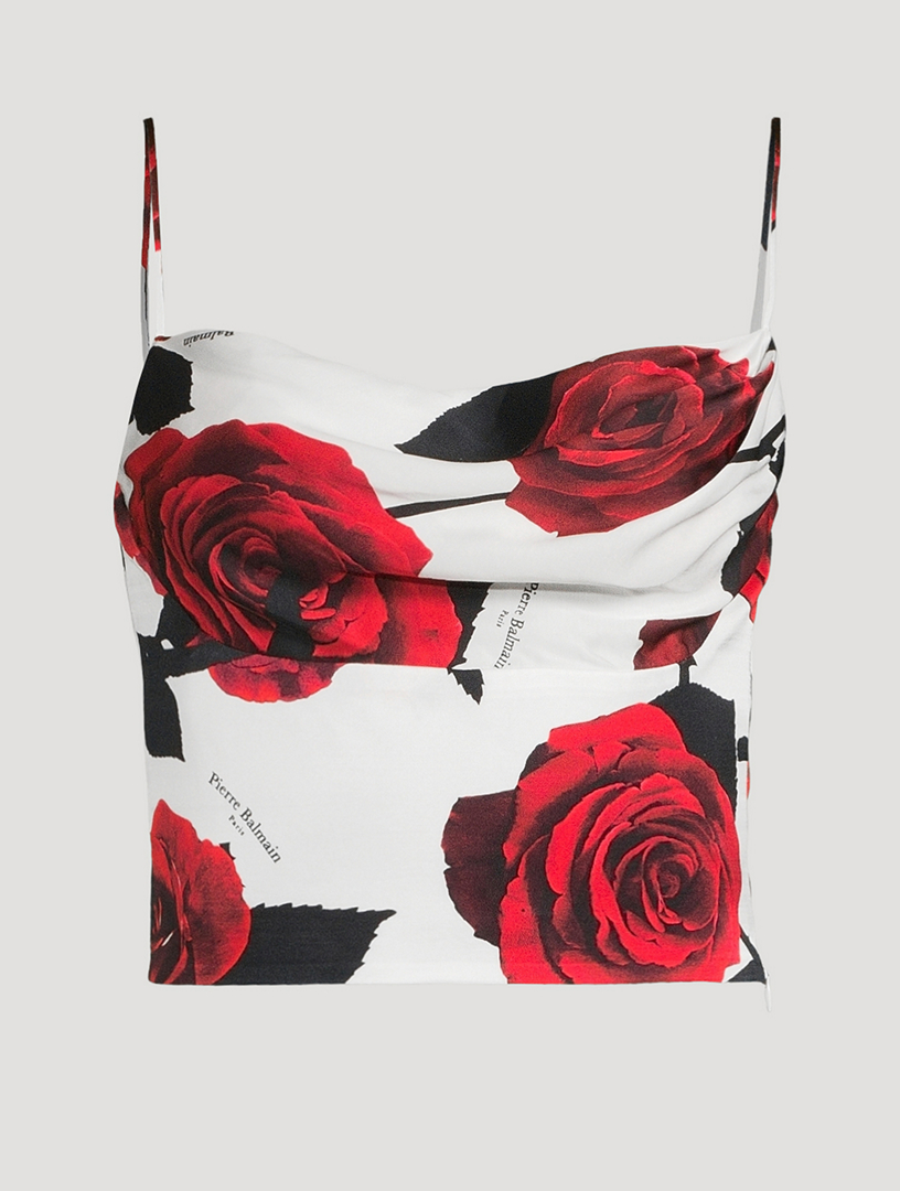 Cowlneck Cami Rose Print