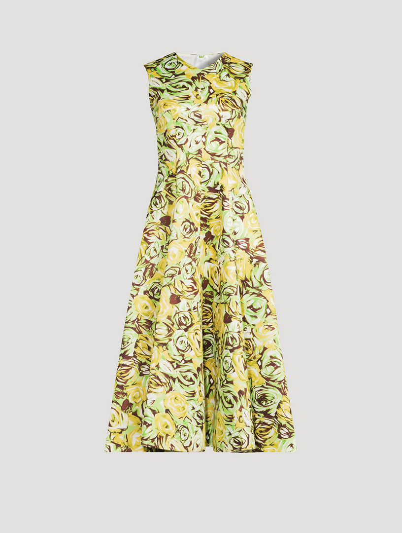 Madi Twill Midi Dress Floral Print