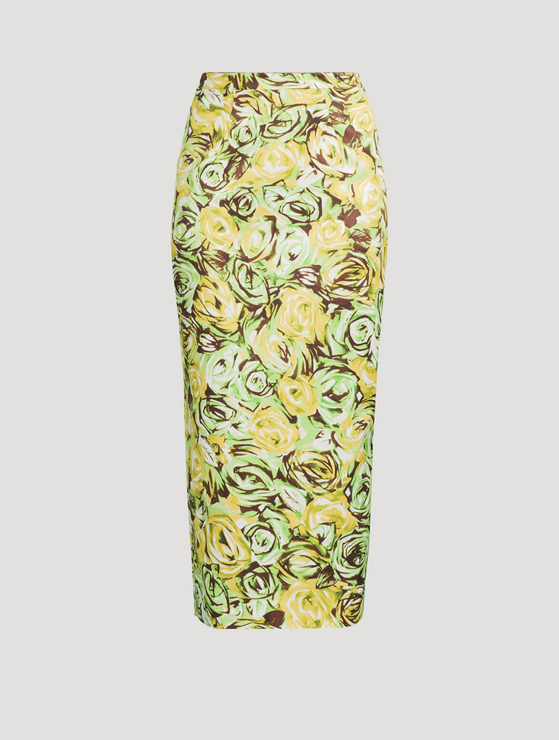 Lorelei Twill Pencil Skirt Floral Print