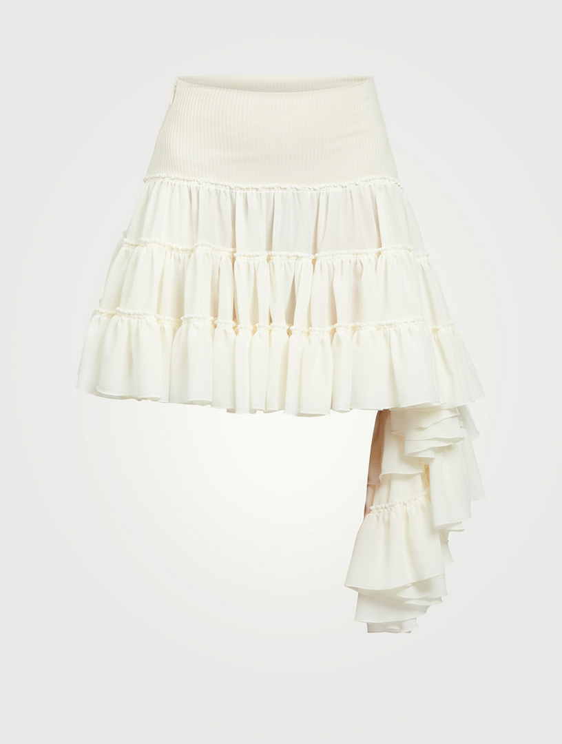 Asymmetric Ruffled Skirt