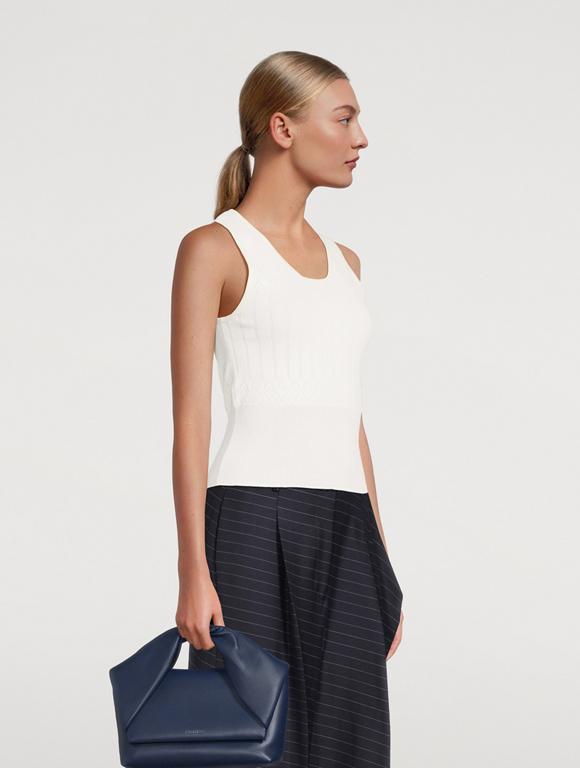 Pointelle Knit Sleeveless Top