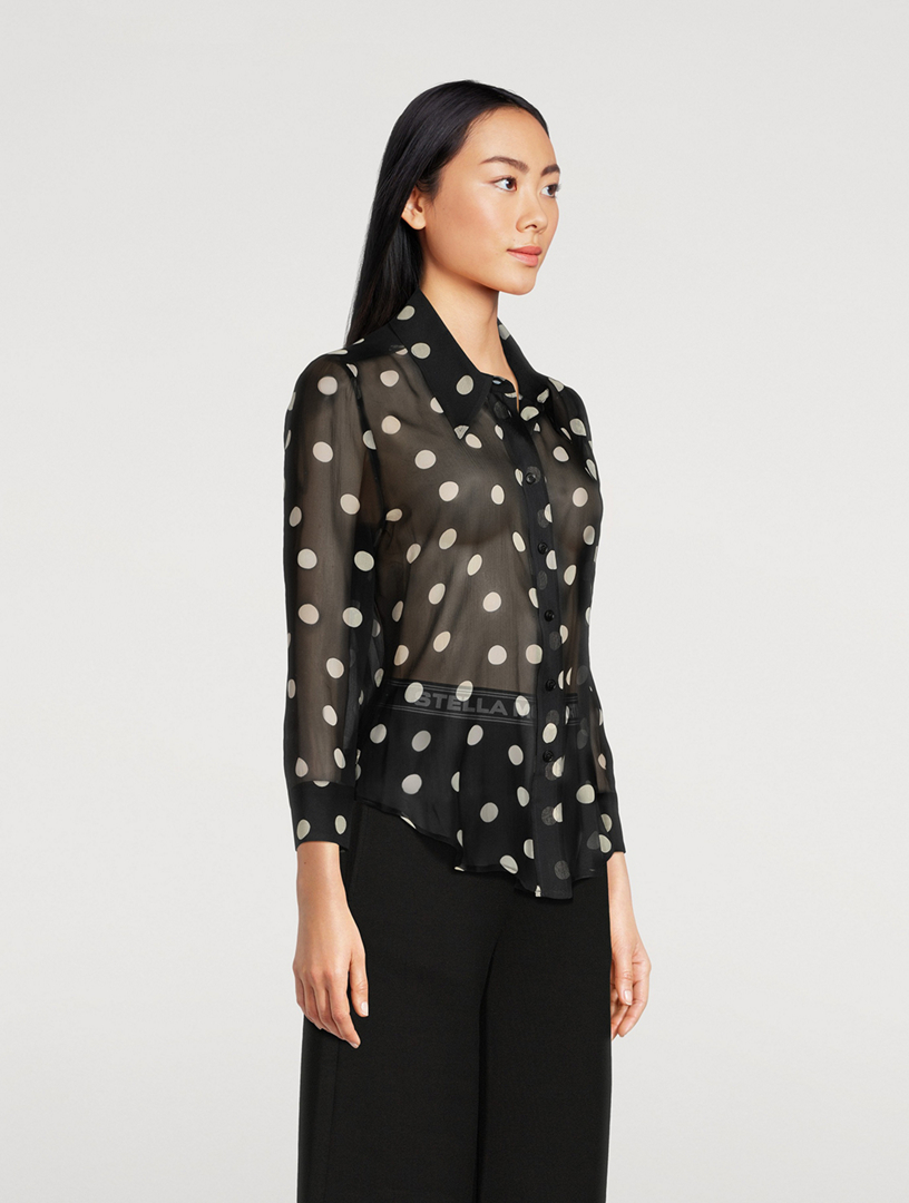 Silk Shirt Polka Dot Print