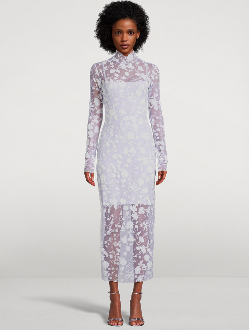 Tulle Floral Jacquard Dress