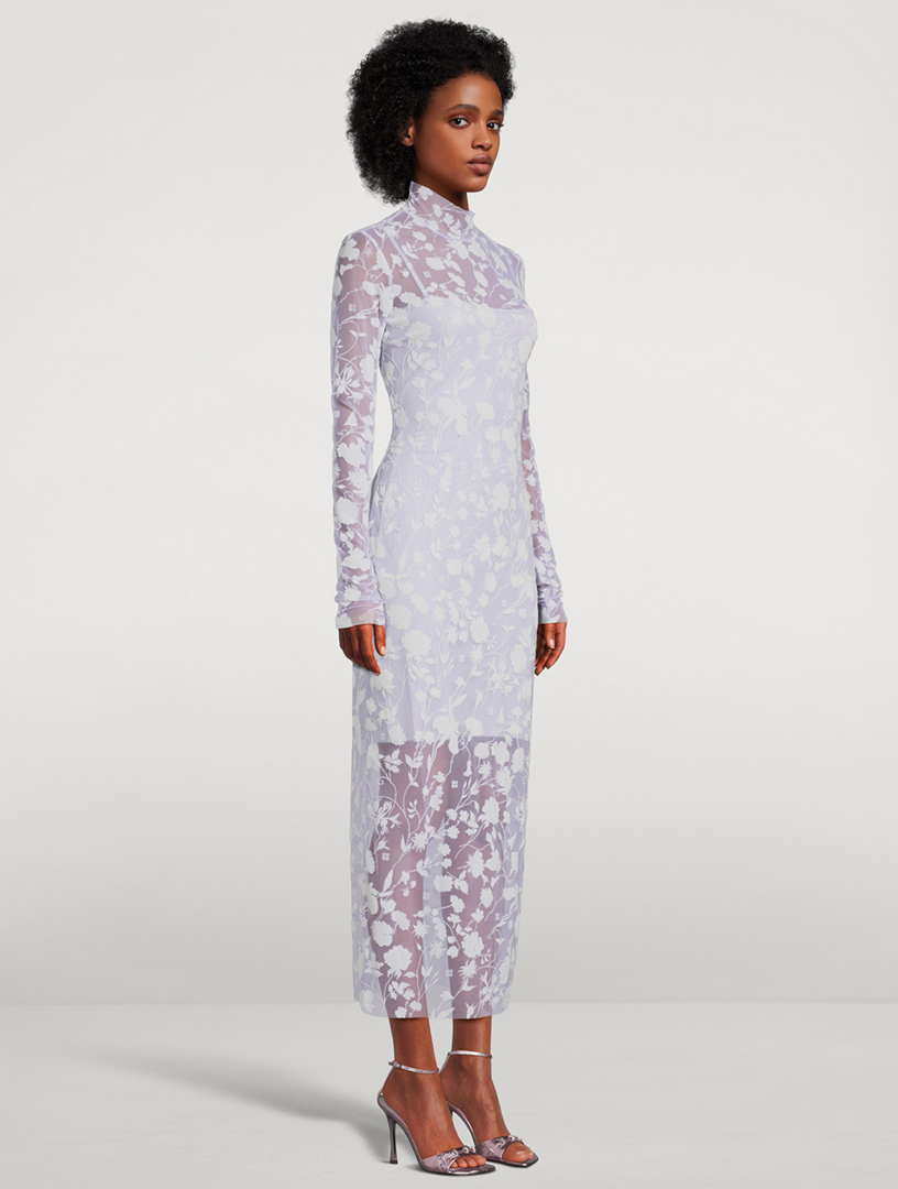 Tulle Floral Jacquard Dress