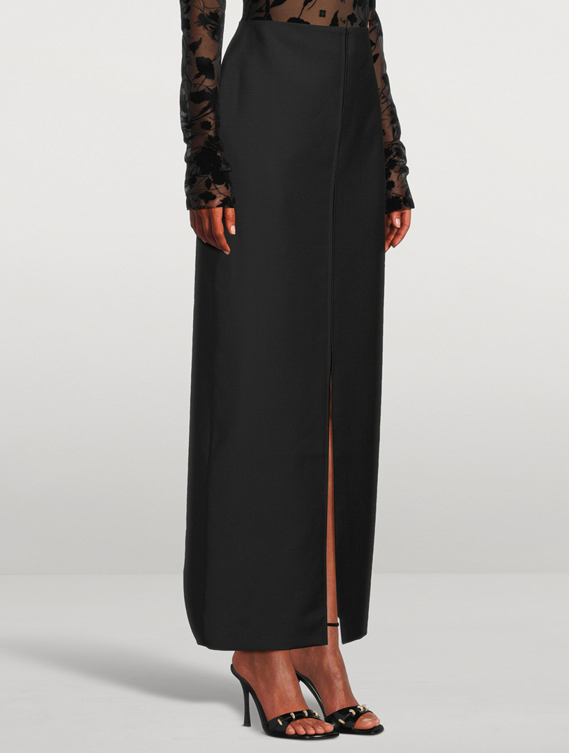 Wool And Mohair Column Skirt