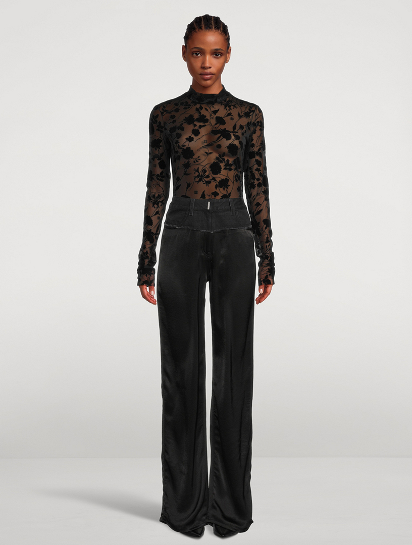 Tulle Floral Jacquard Bodysuit