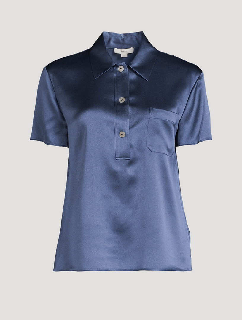 Silk Short-Sleeve Polo Shirt