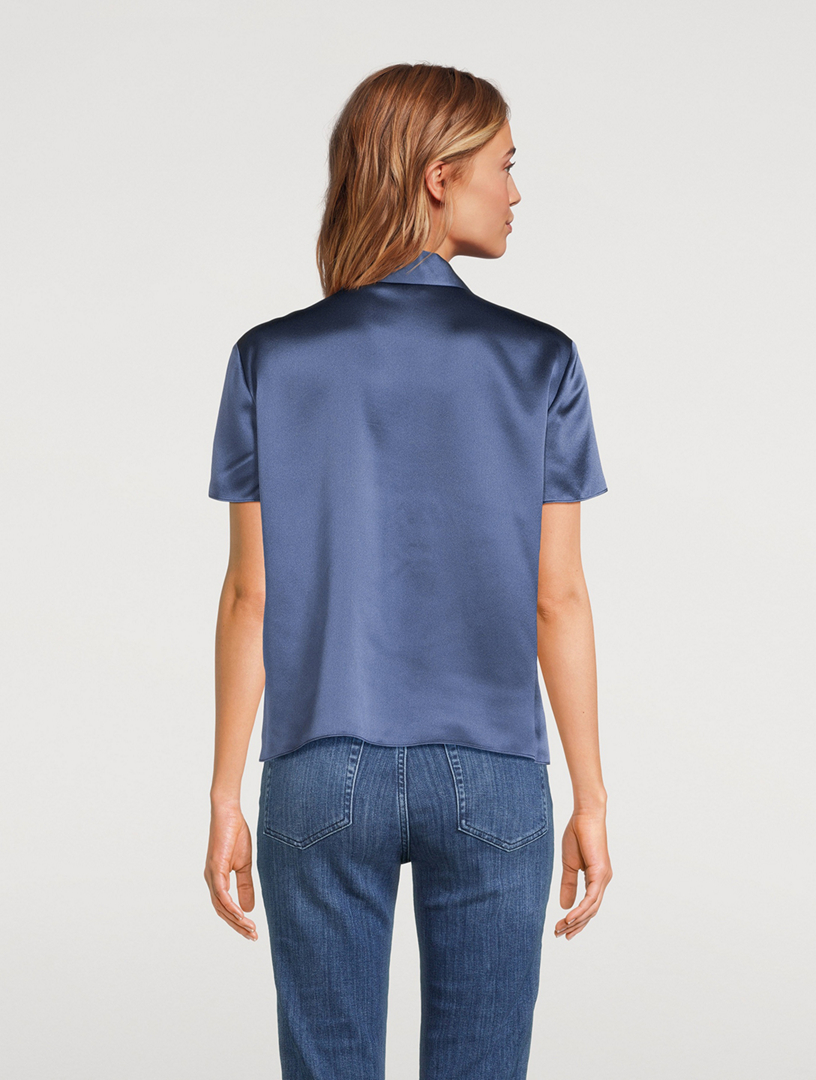 Silk Short-Sleeve Polo Shirt