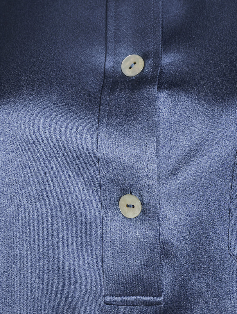 Silk Short-Sleeve Polo Shirt