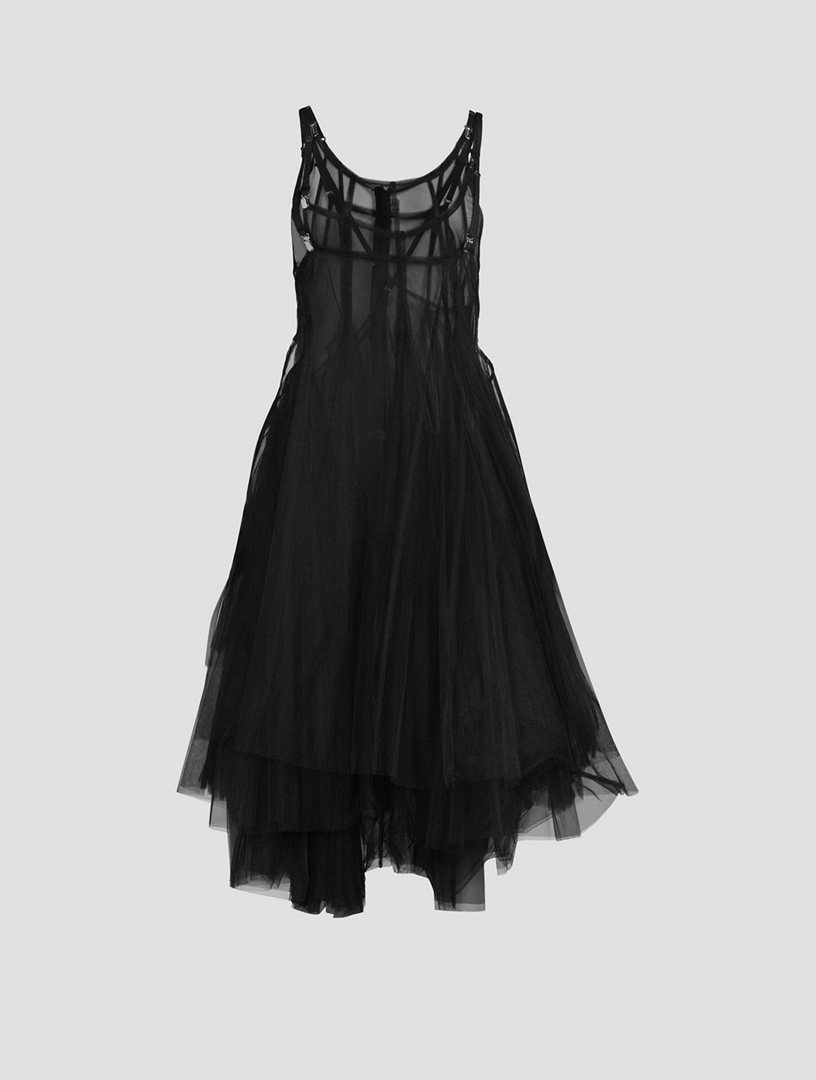 Sheer Tulle Midi Dress