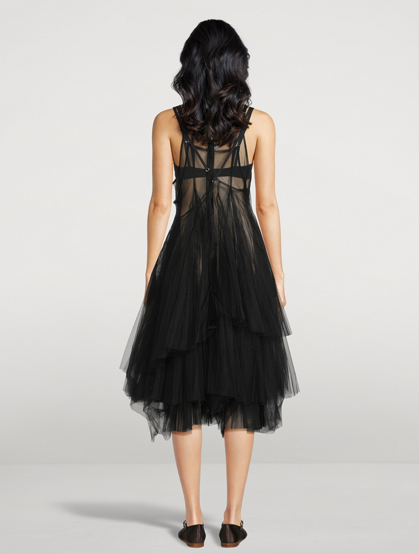 Sheer Tulle Midi Dress