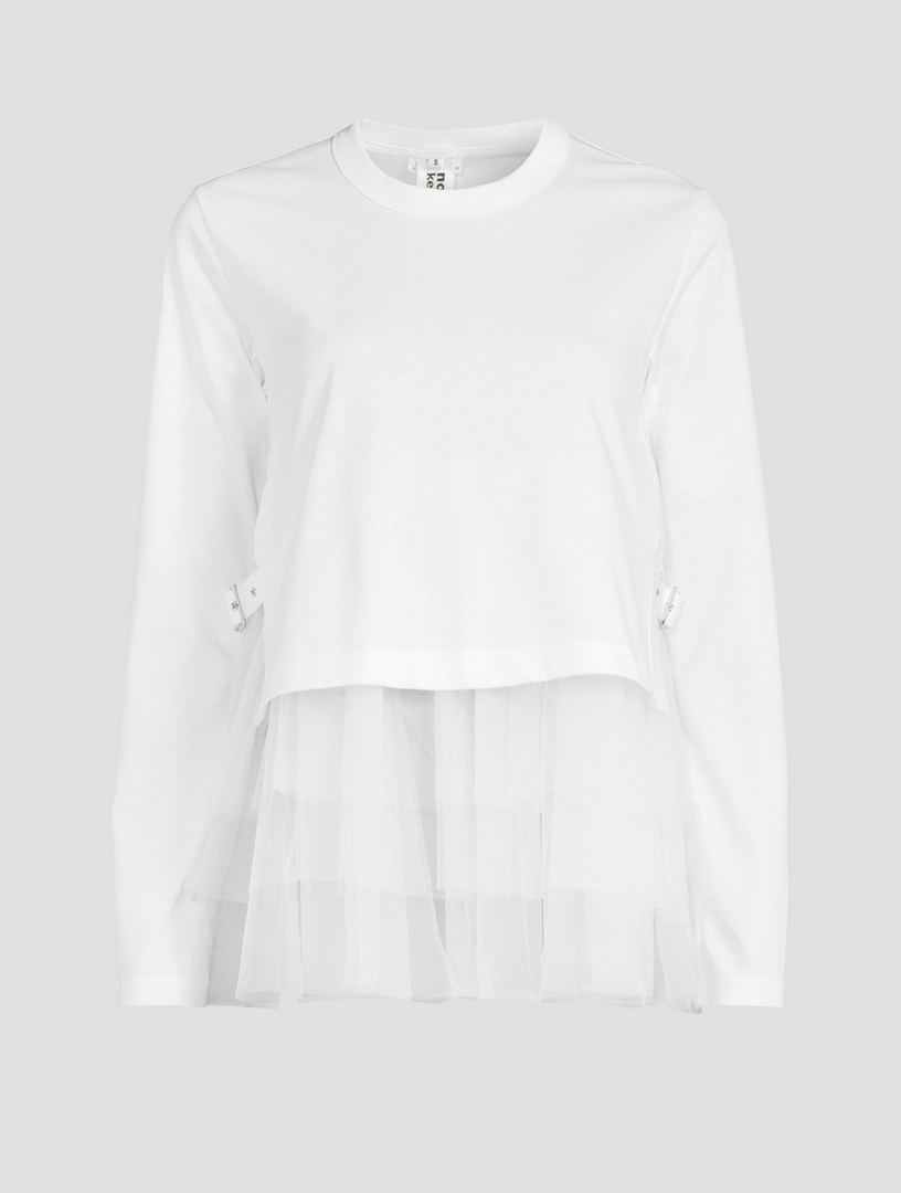 Noir Kei Ninomiya long-sleeve Sheer T-shirt - Farfetch