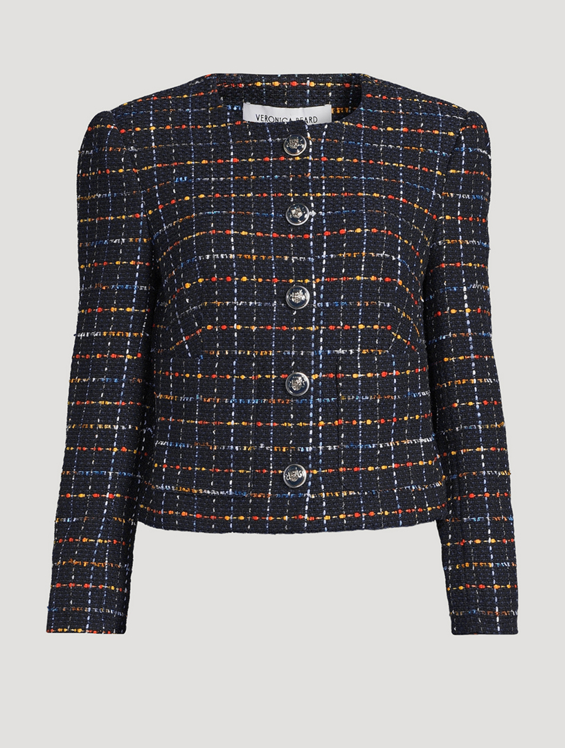 VERONICA BEARD Nathan Cropped Tweed Jacket