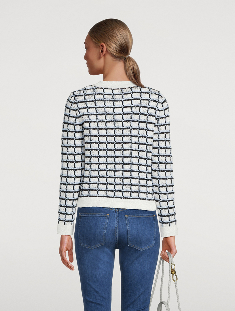 Lavigne Intarsia Grid Knit Jacket