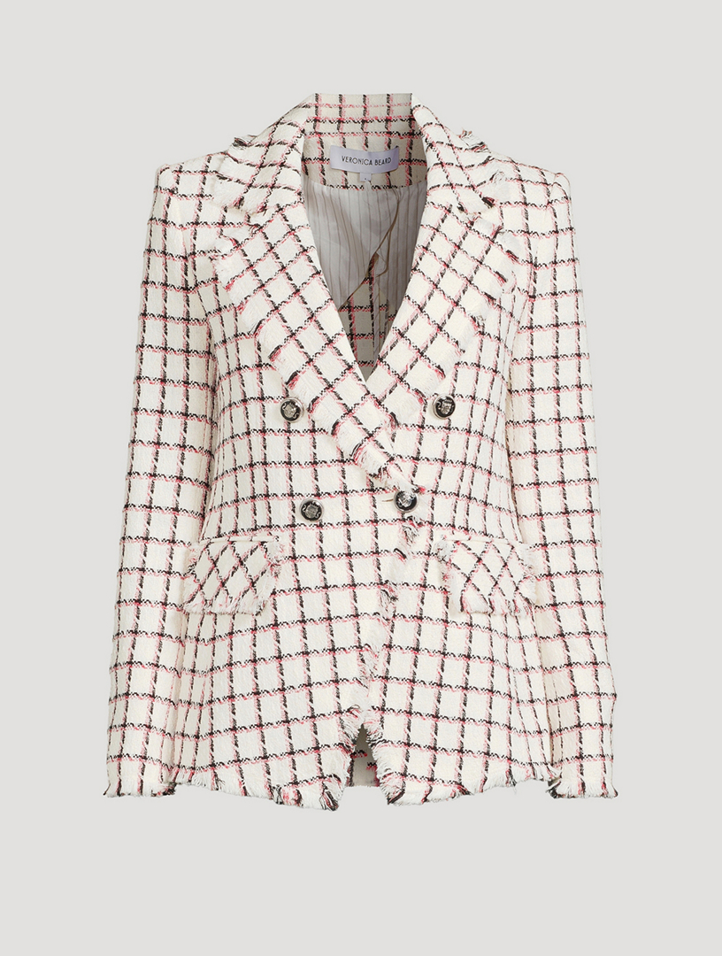 VERONICA BEARD Taja Dickey Double-Breasted Tweed Blazer