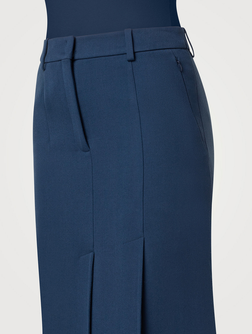 Wool Double-Face Midi Skirt