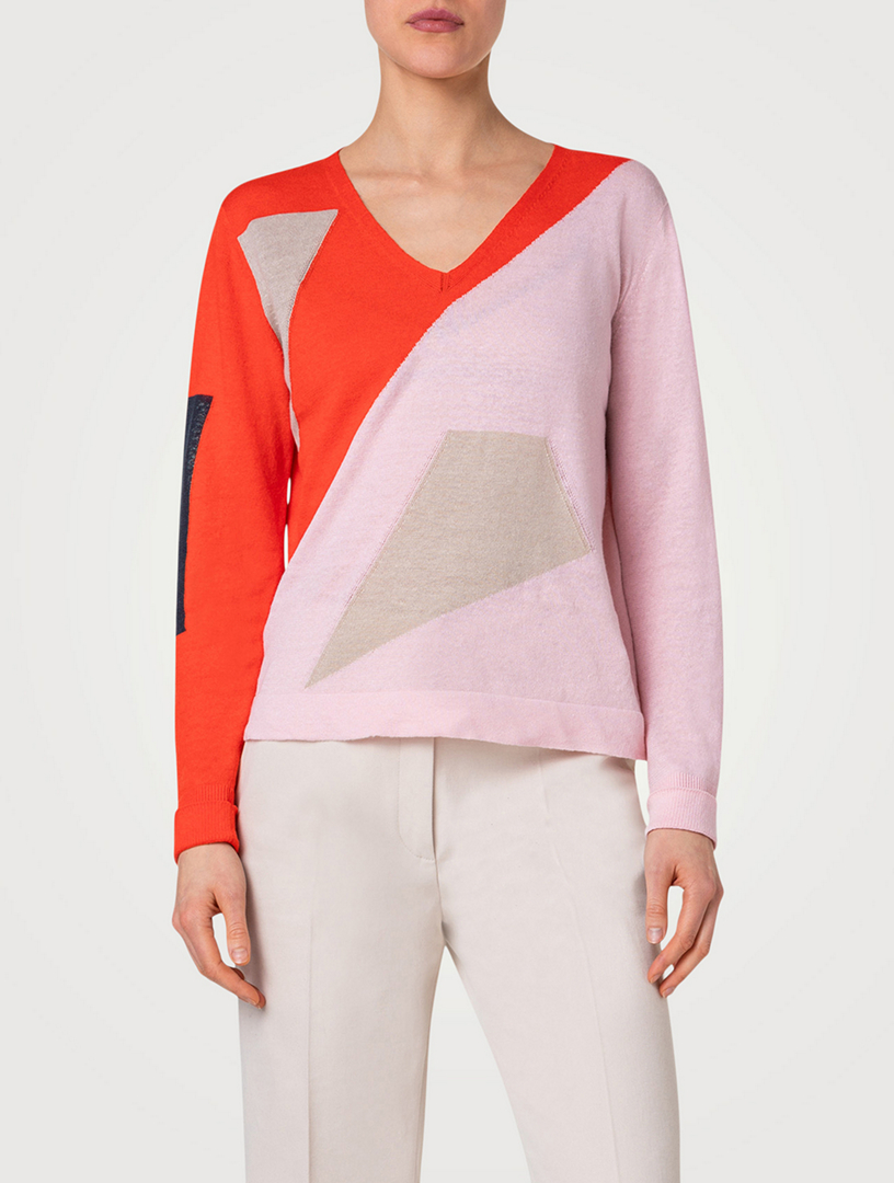 Spectra Jacquard Linen And Cotton Sweater