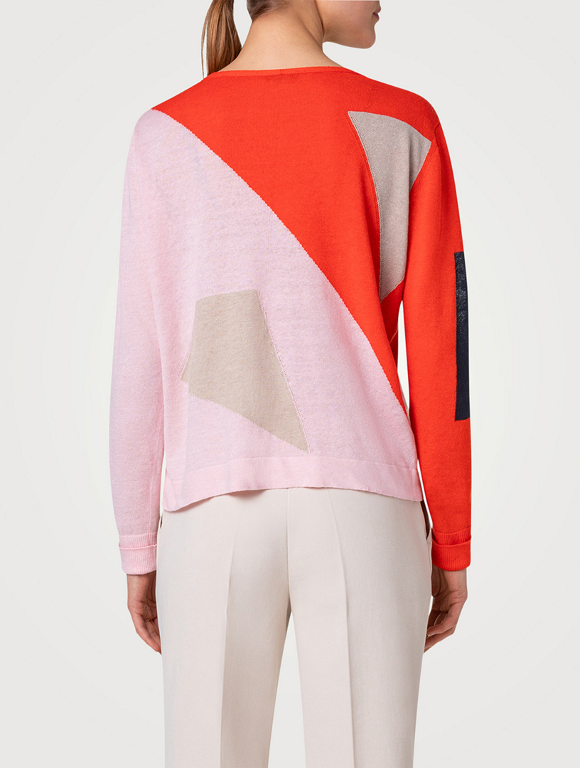 Spectra Jacquard Linen And Cotton Sweater