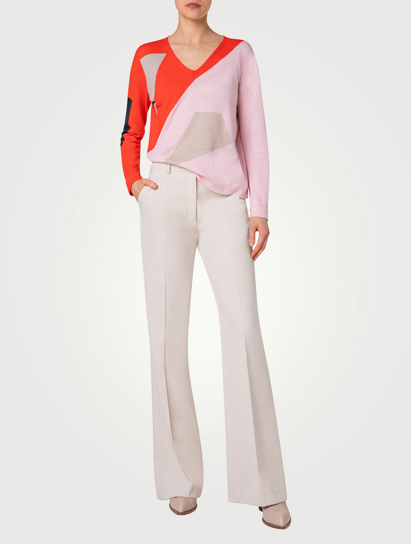 Spectra Jacquard Linen And Cotton Sweater