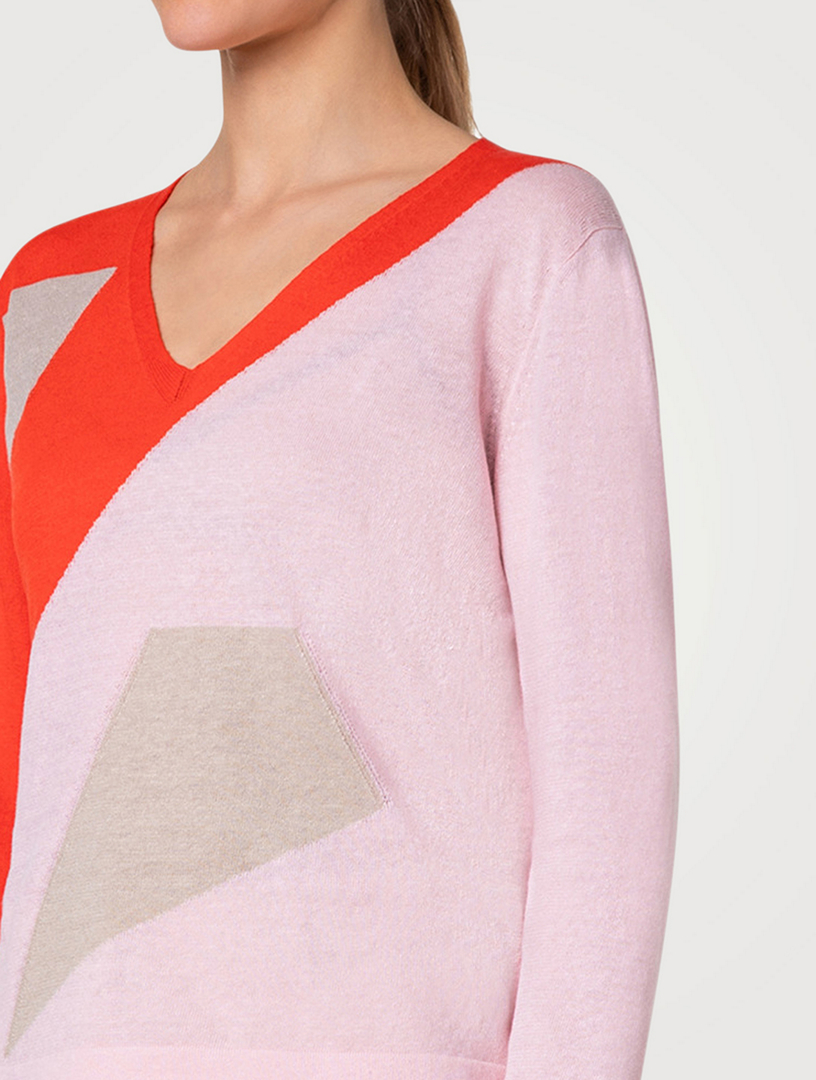 Spectra Jacquard Linen And Cotton Sweater