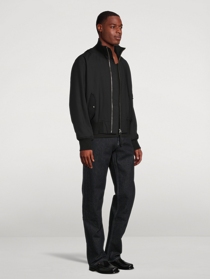 HELMUT LANG Seatbelt Wool-Blend Bomber Jacket | Holt Renfrew