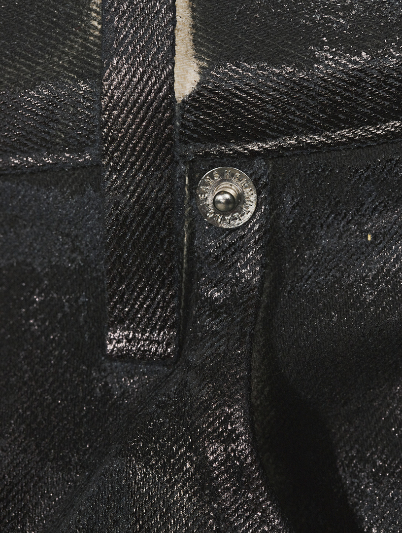 Foiled Low-Rise Straight Jeans
