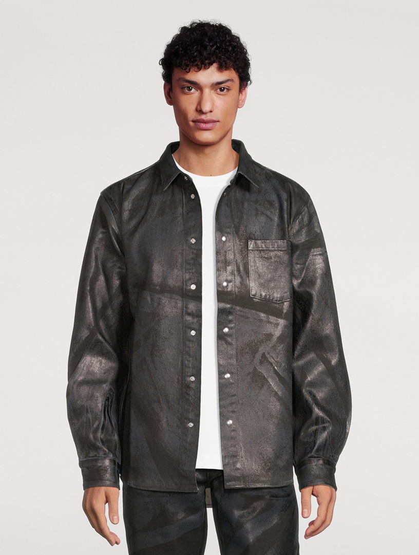 HELMUT LANG Foiled Denim Shirt Jacket | Holt Renfrew