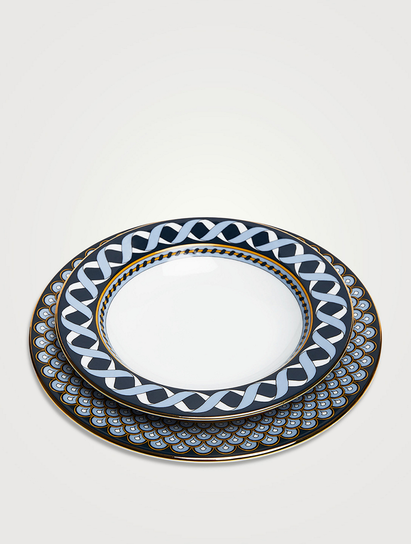 Set Of Two Soup And Dinner Plates