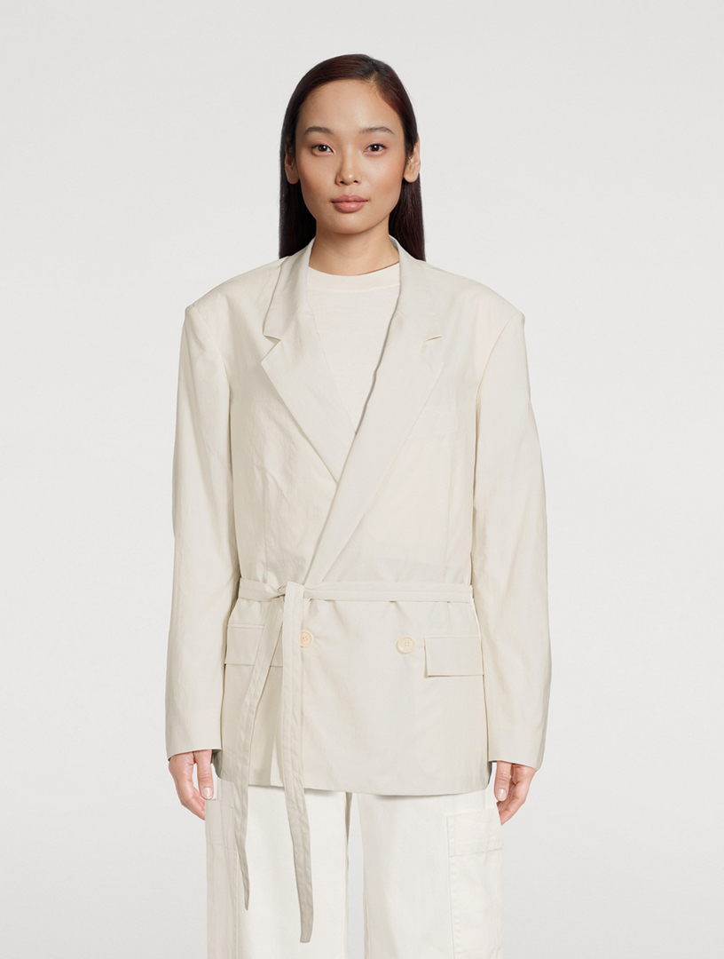 Belted Double-Breasted Blazer