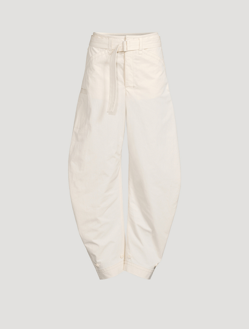 Belted Tapered-Leg Trousers