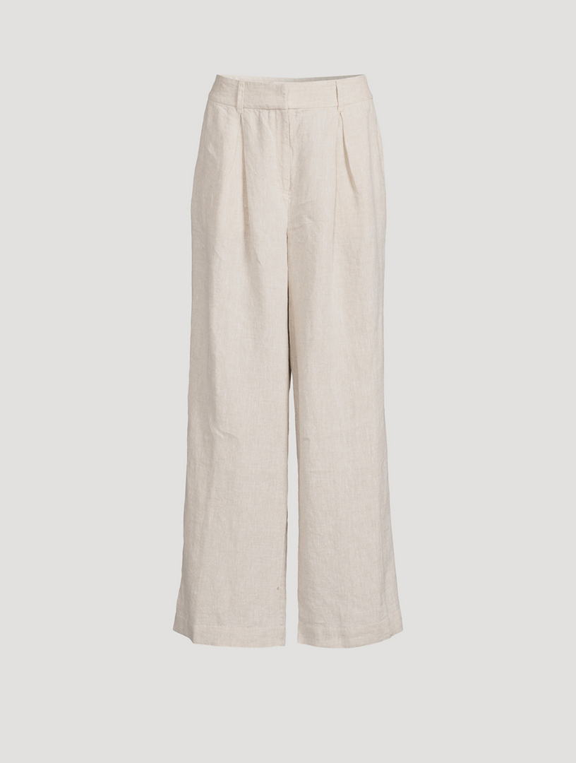 Presley Linen Wide-Leg Trousers