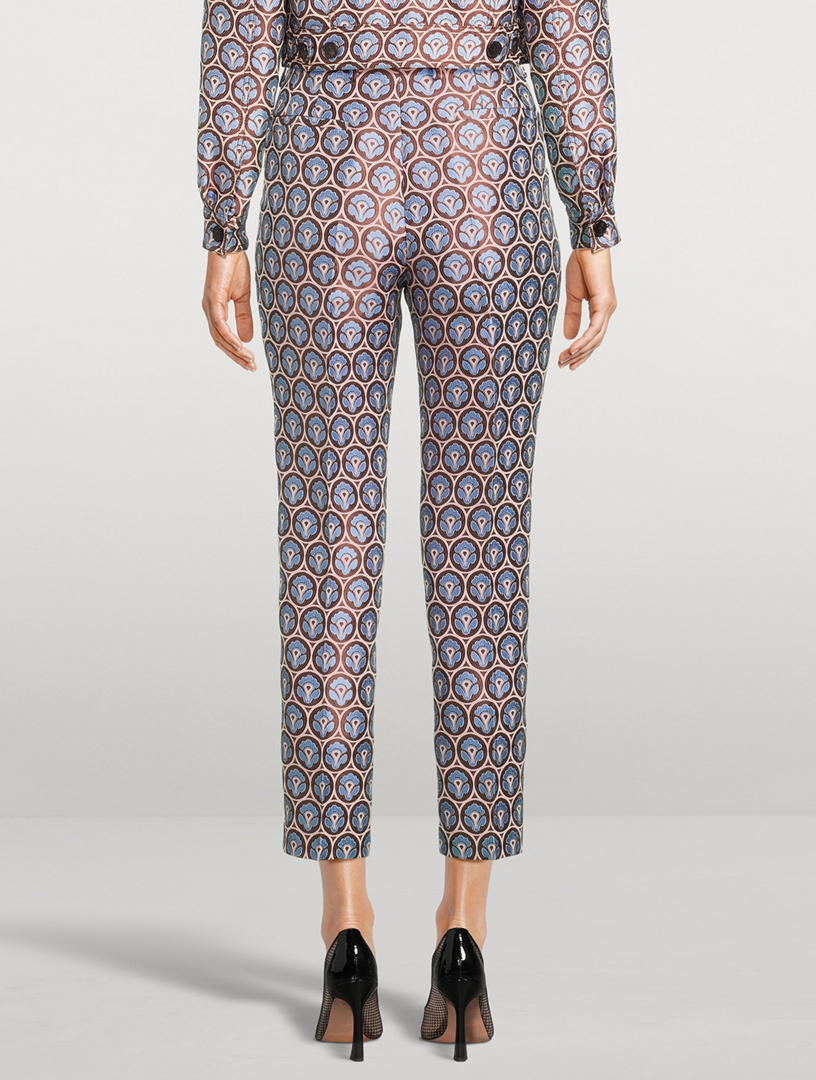 Aurea Jacquard Cigarette Trousers