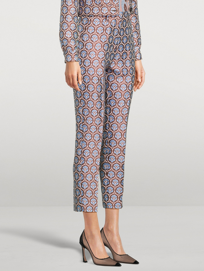 Aurea Jacquard Cigarette Trousers