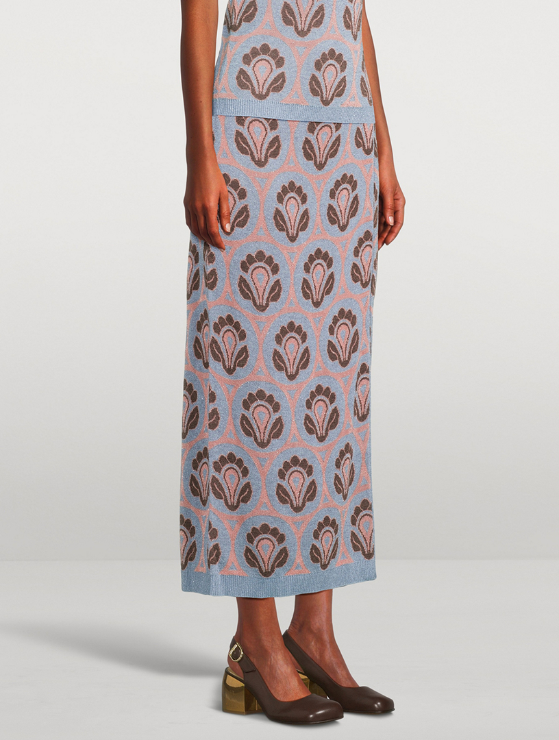 Aurea Jacquard Wrap Midi Skirt