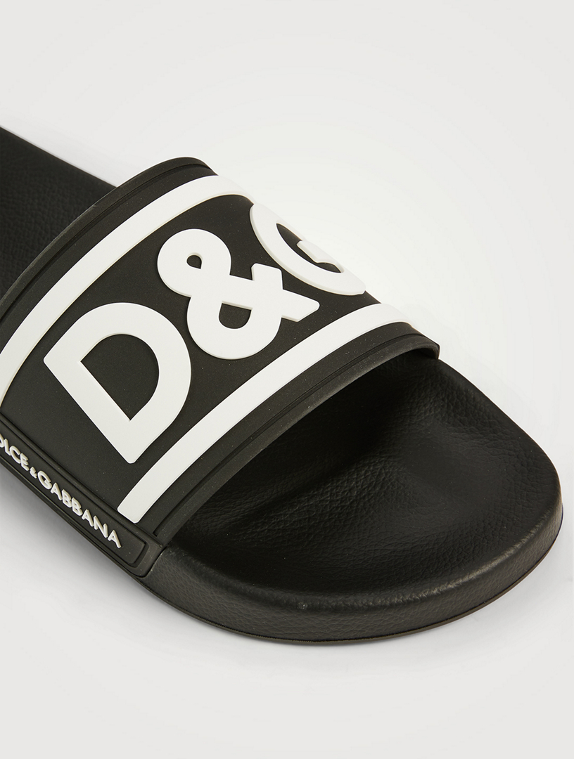 サンダル・ミュール Dolce&Gabbana DG LOGO RUBBER BEACHWEAR SLIDERS DOLCE & GABBANA Rubber Beachwear Slides | Holt Renfrew