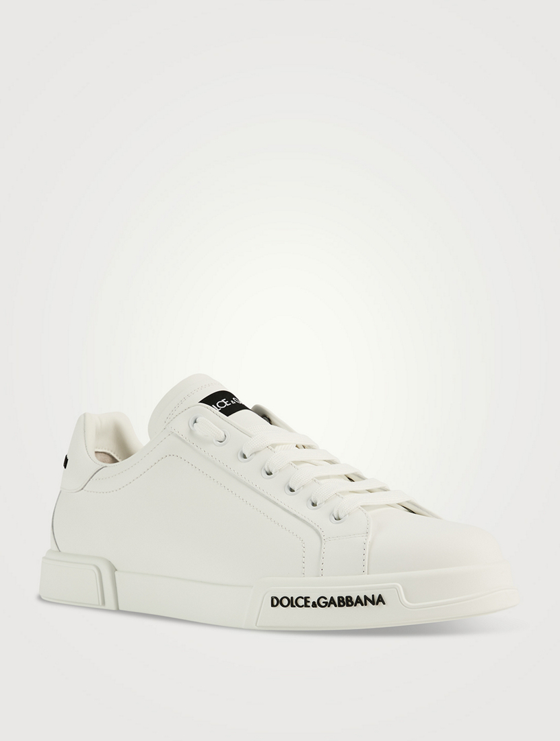 DOLCE GABBANA Portofino Leather Sneakers Holt Renfrew